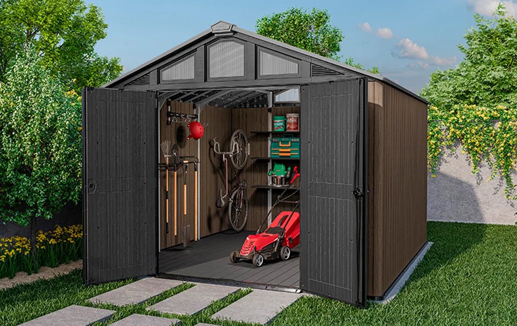Keter Stronghold 10x11.5 open doors