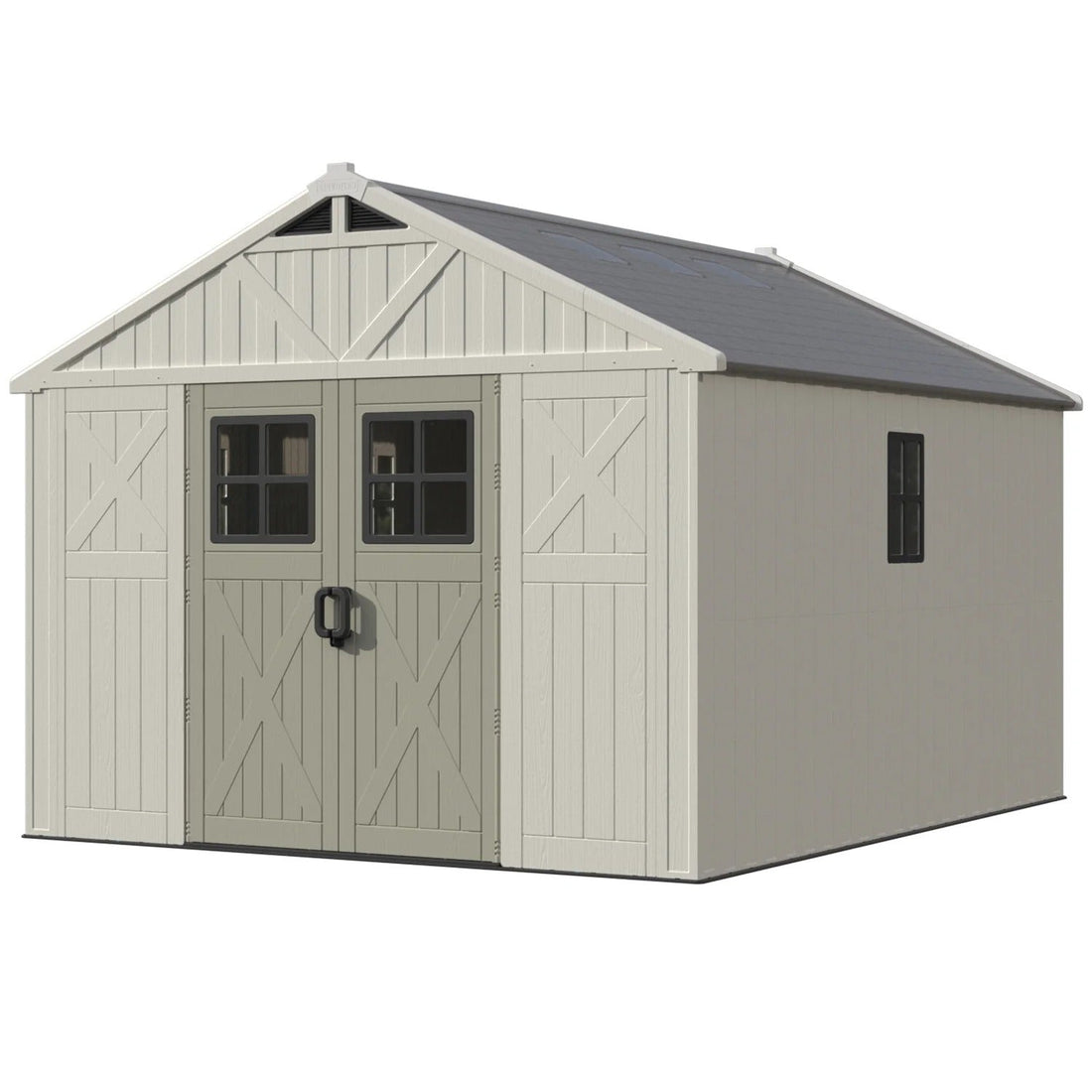 10x12ft Resin Storage Shed with Skylight &amp; Lockable Door &amp; Windows