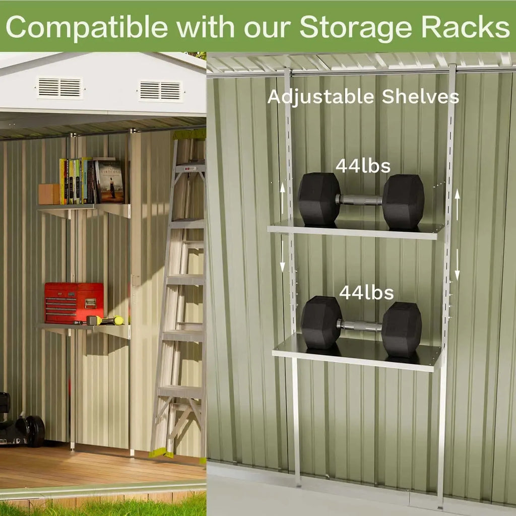 Patiowell 8x12 Metal Storage Shed, Brown