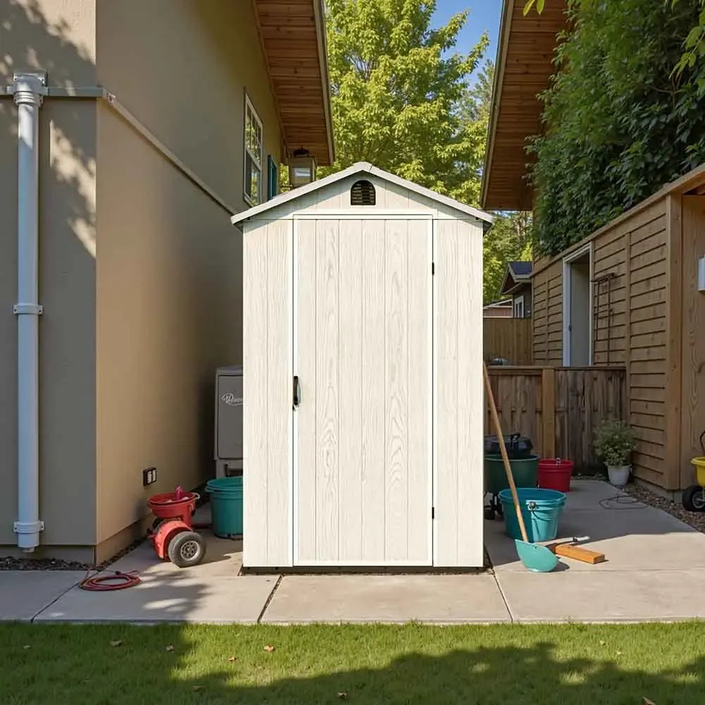 Patiowell 4x6 Plastic Storage Shed for Bike, Light Gray
