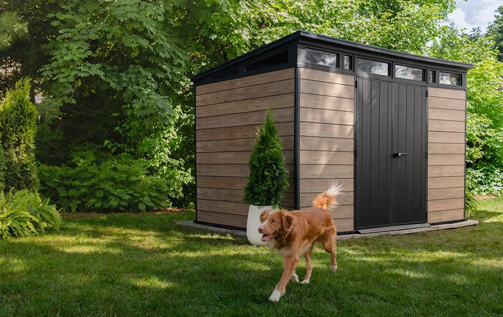 Keter Signature 11x7 Storage Shed - Ashwood Brown