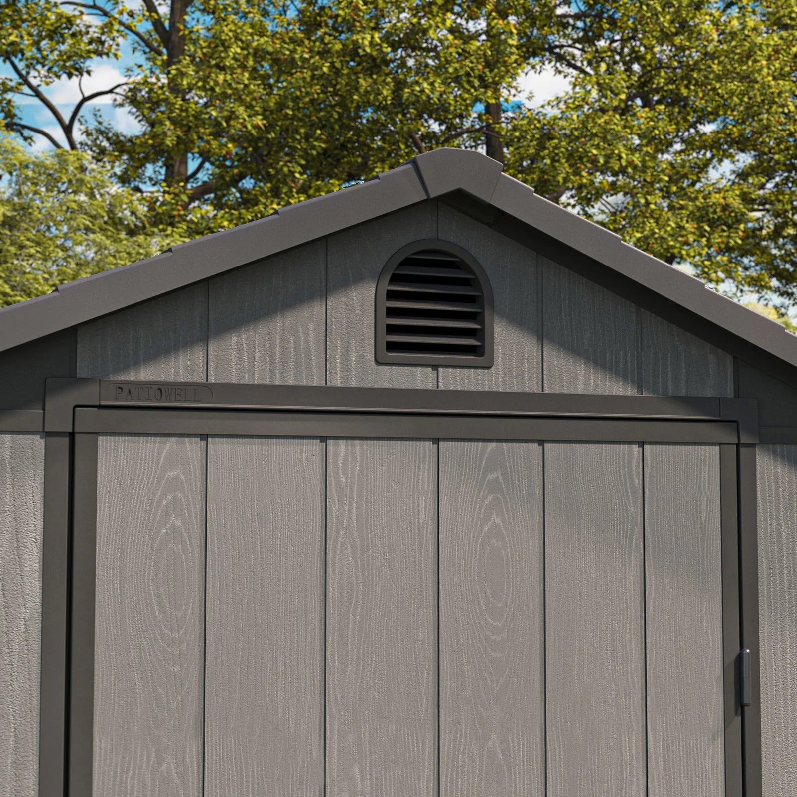 Patiowell Fit-it 4x4 Plastic Storage Garden Shed, Dark Gray