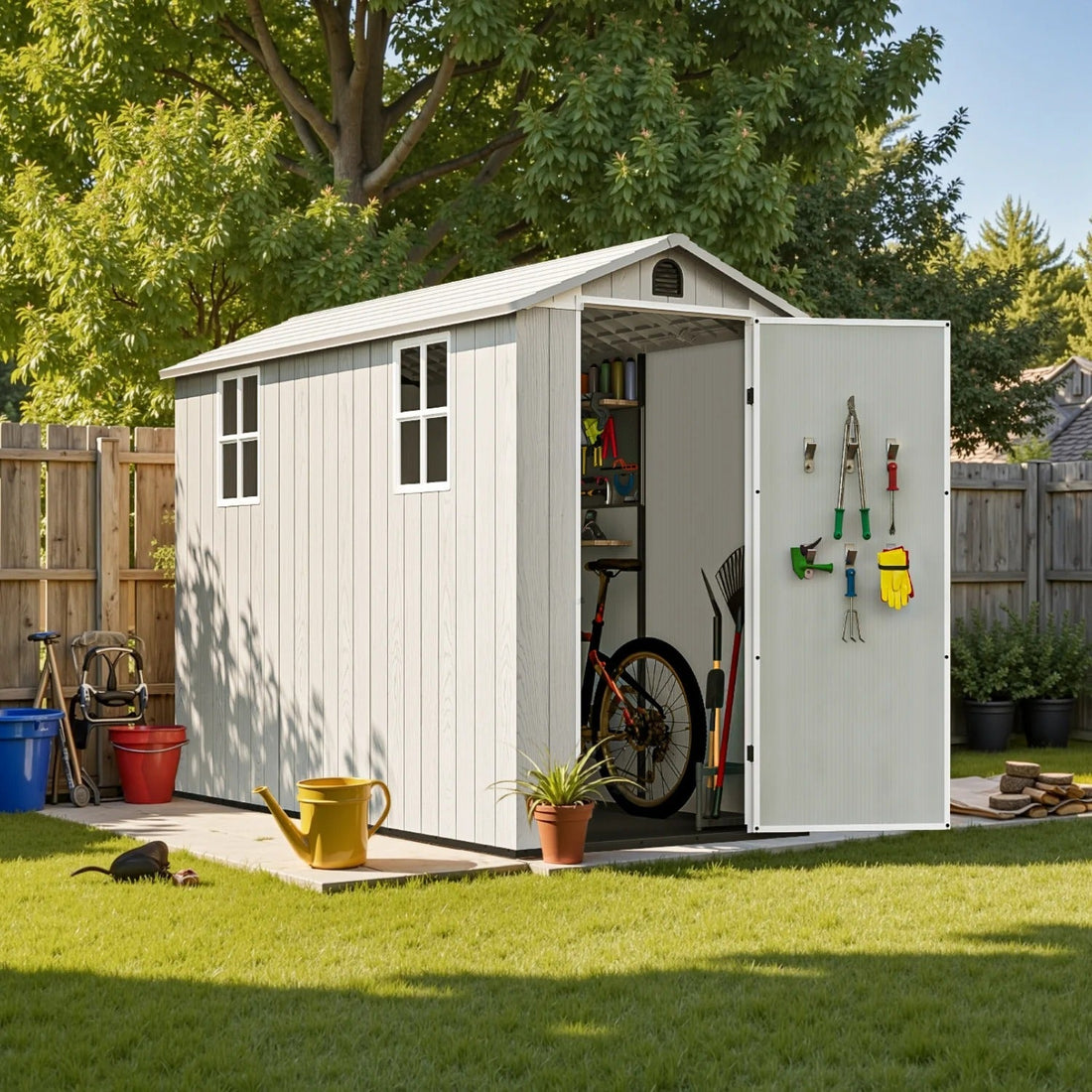 Patiowell Fit-it 4x8 Plastic Storage with Floor, Gray