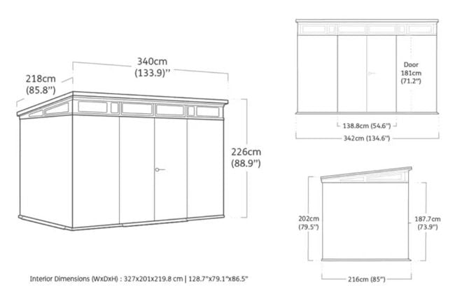 Keter Signature 11x7 Storage Shed - Ashwood Brown