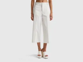 100% cotton cropped trousers