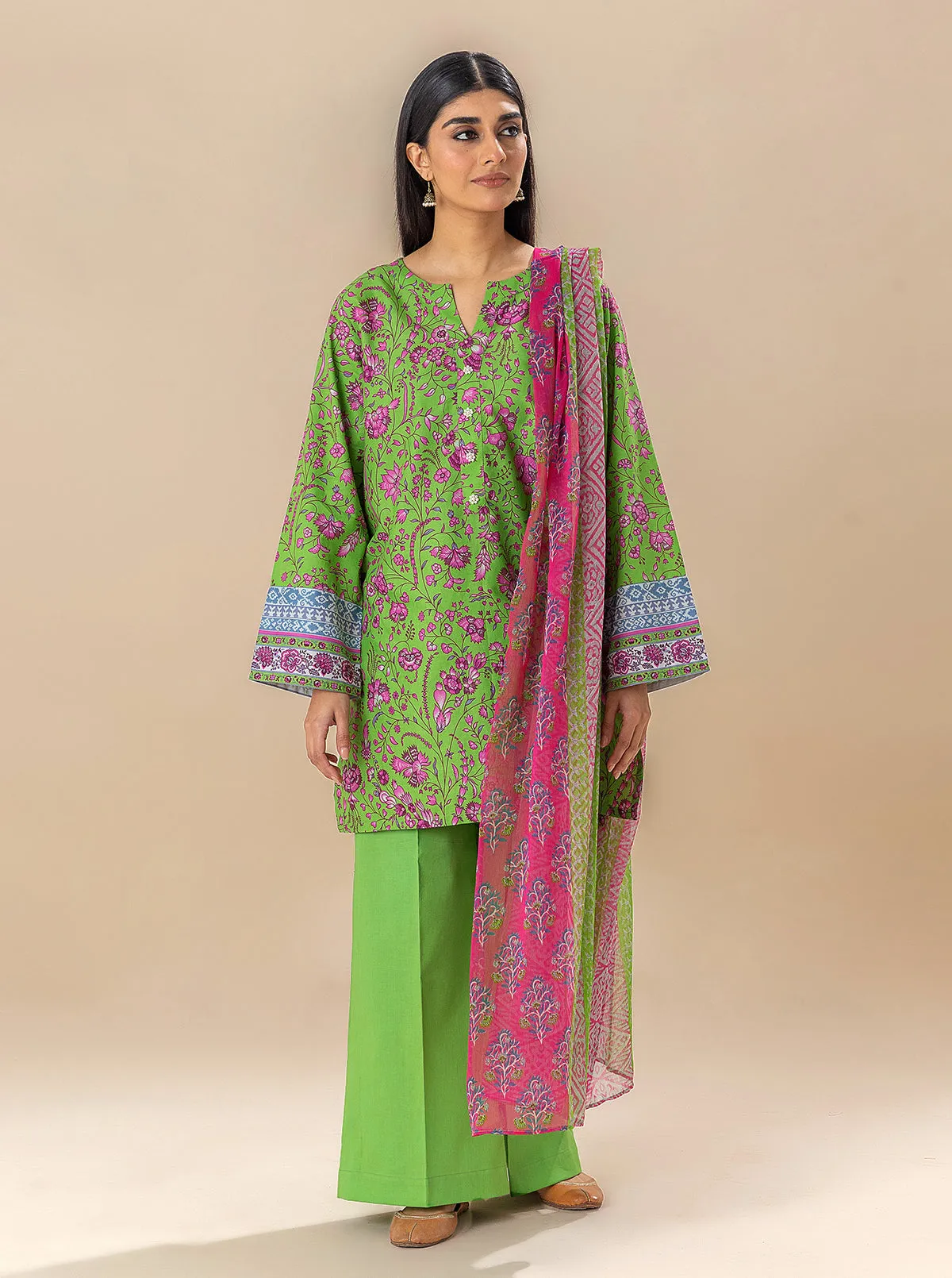 2 PIECE PRINTED LAWN SUIT-SPRING DAY