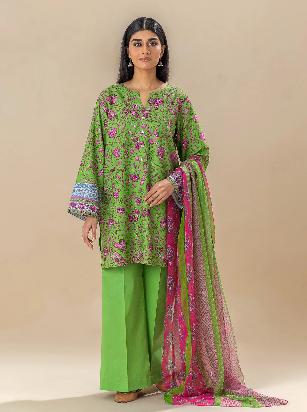 2 PIECE PRINTED LAWN SUIT-SPRING DAY