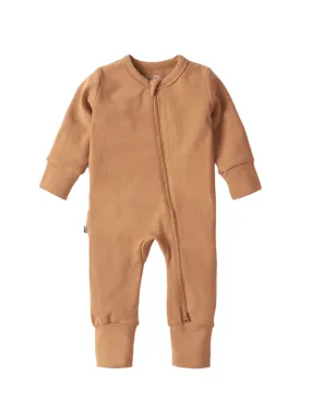 2-Way Zip Romper - Caramel