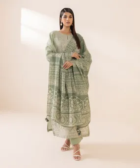 3 Piece - Embroidered Karandi Suit