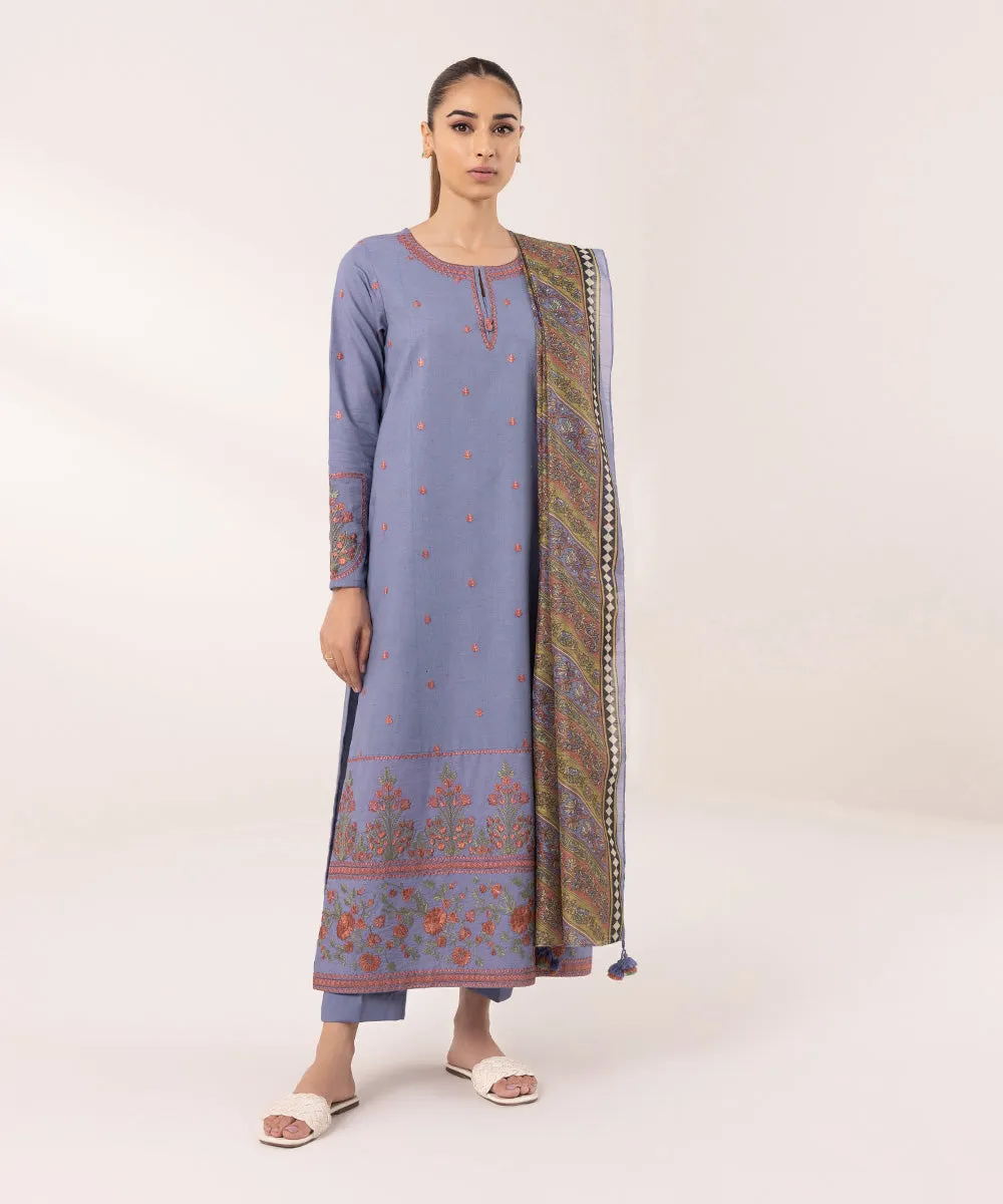 3 Piece - Embroidered Multi Neps Suit