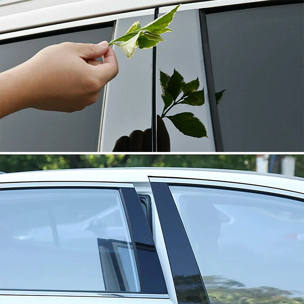 8Pcs Car Window B Pillar Post Trim Passenger Side Glossy Black Trim Compatible with 18-21 Toyota Camry