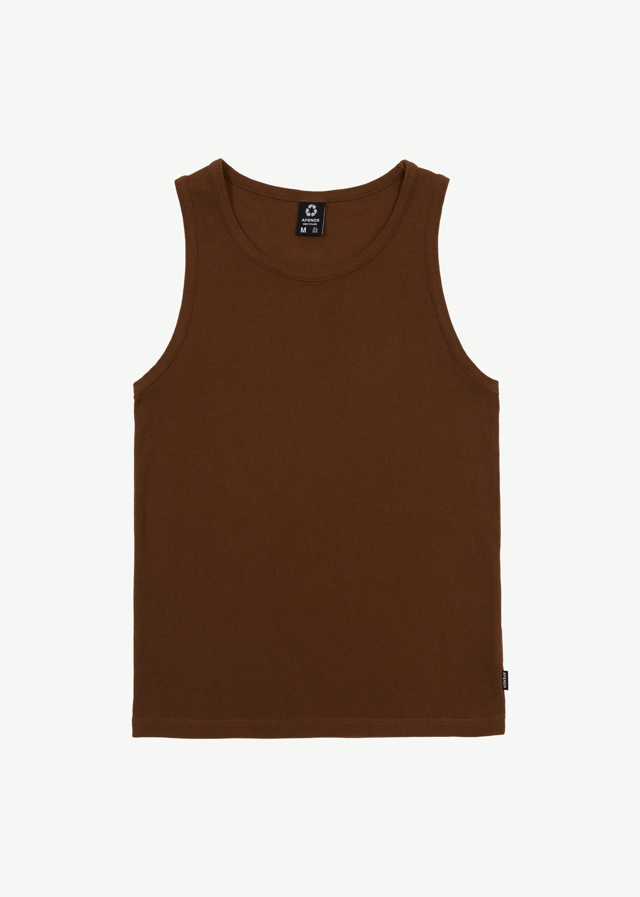 AFENDS Mens Paramount - Ribbed Singlet - Toffee