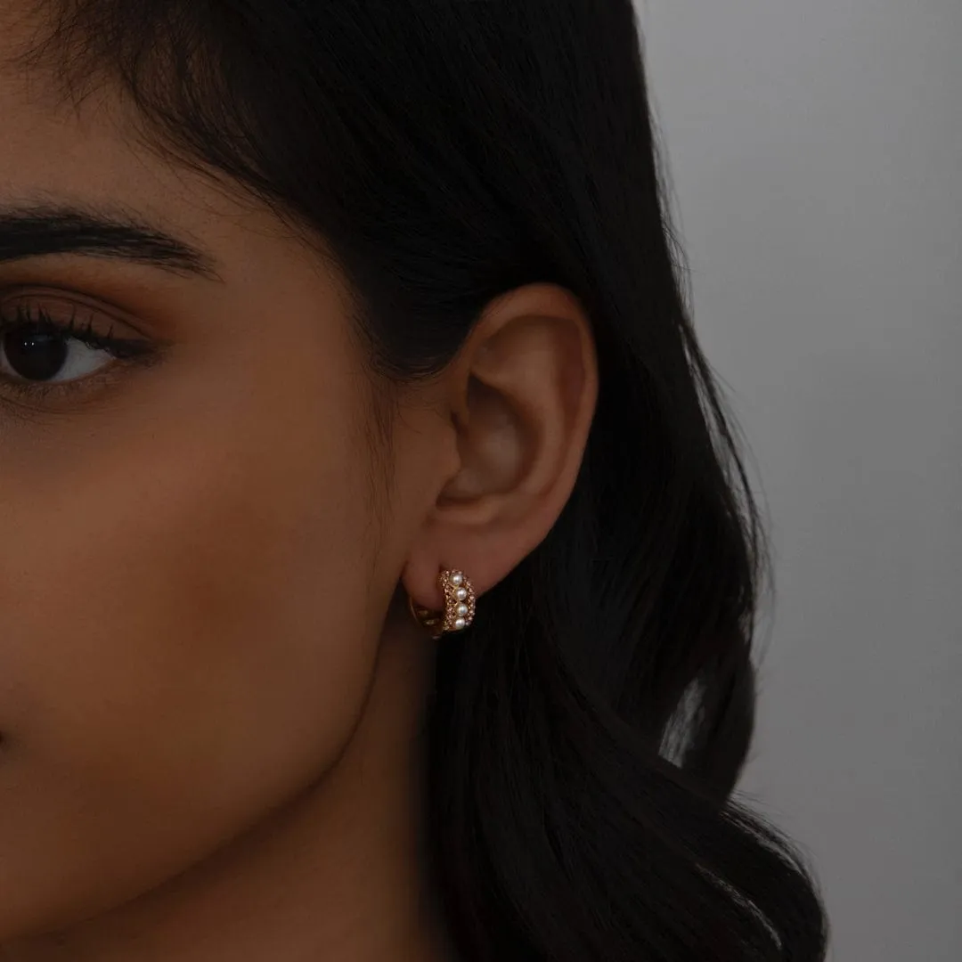 Anshi Pearl Hoop Earrings