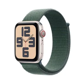 Apple Watch SE GPS   Cellular 44mm Starlight Aluminium Case with Lake Green Sport Loop