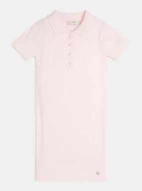 Ballet Pink Rib Polo Dress (7-16)