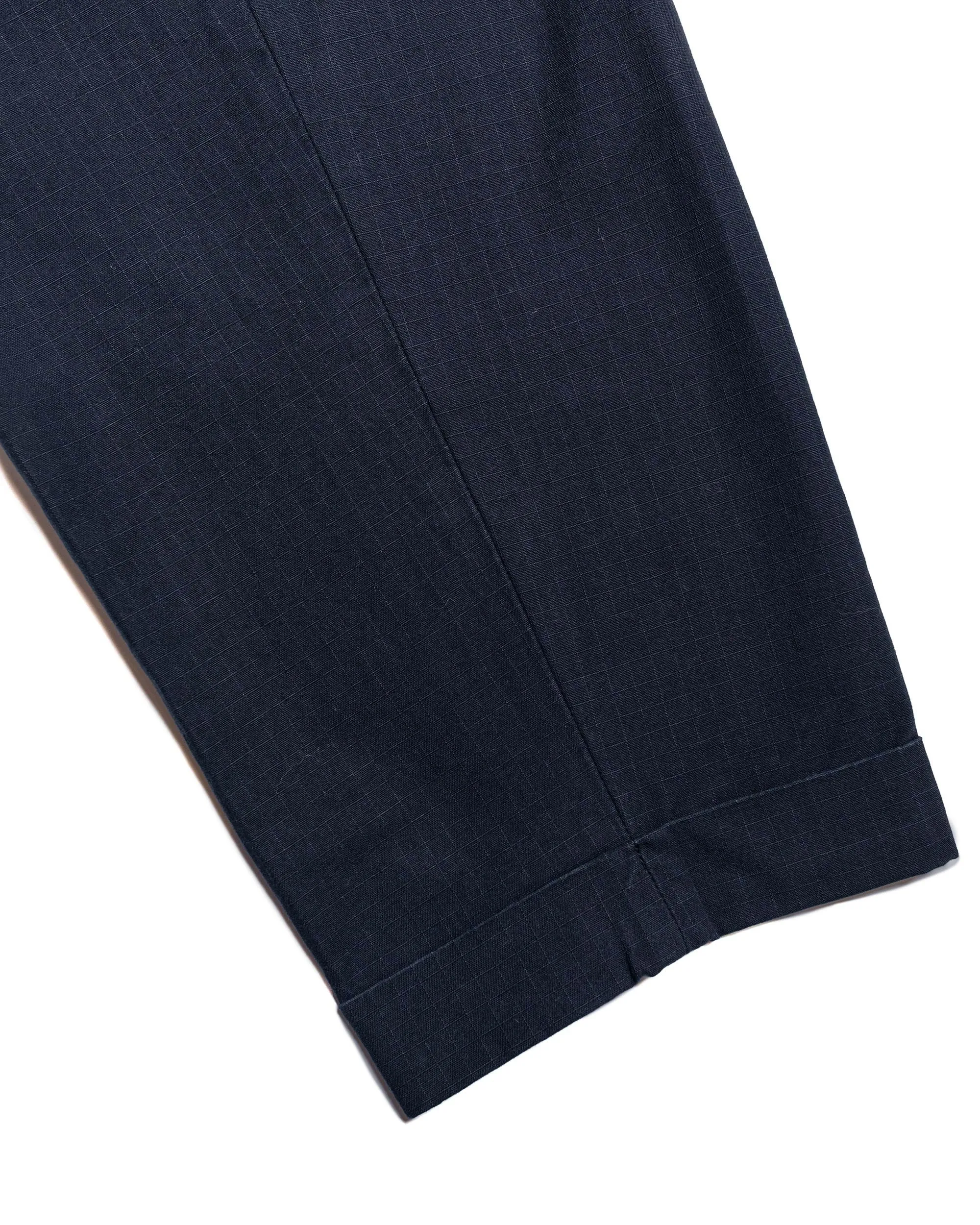 Beams Plus Lost & Found 2Pleats Cotton Ripstop Navy