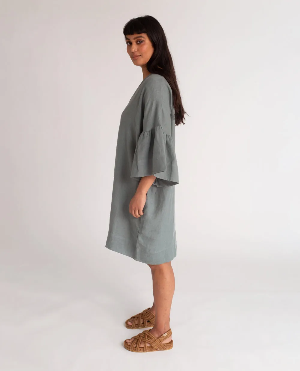 Bee-May Linen Dress In Ocean