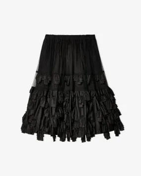 Black Comme des Garçons - Unisex Double Layered Frill Skirt - (Black)