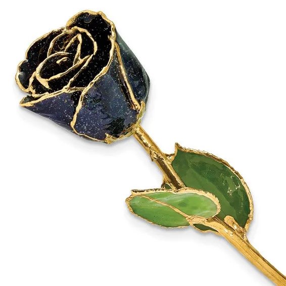 Black with Sparkles Colored Rose with Gold Trim