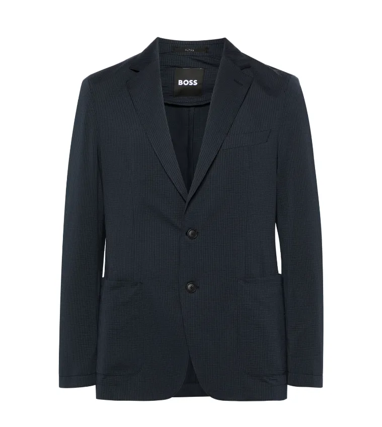 BOSS single-breasted seersucker blazer