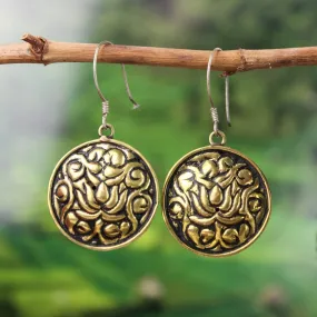 Brass Lotus Earrings