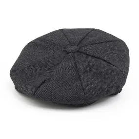 British Bag Co. Grey 8 Panel Herringbone Cap