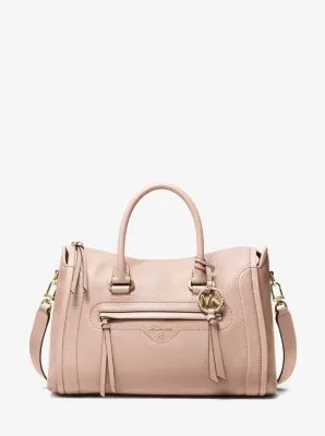 Carine Medium Pebbled Leather Satchel