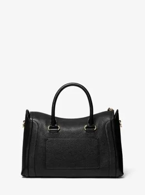 Carine Medium Pebbled Leather Satchel