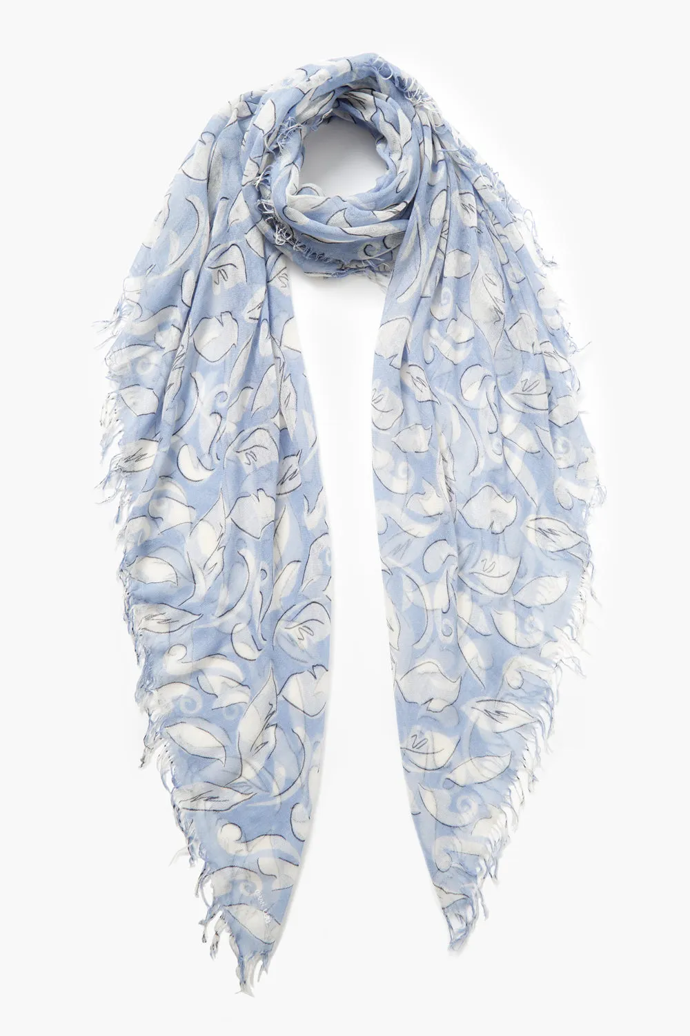 Cashmere and Silk Scarf Blue Ivy