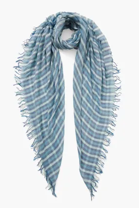 Cashmere and Silk Scarf Estate Blue Linea