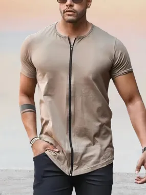 Casual Soft Zipper T-shirt