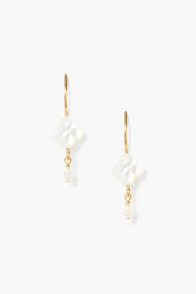 Clover Drop Earrings White MOP