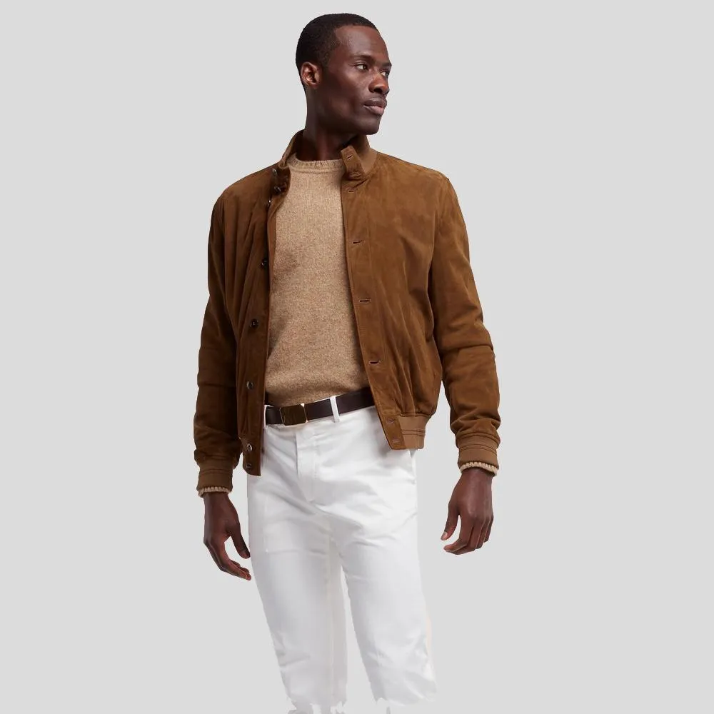 Cohen Tan Suede Leather Jacket