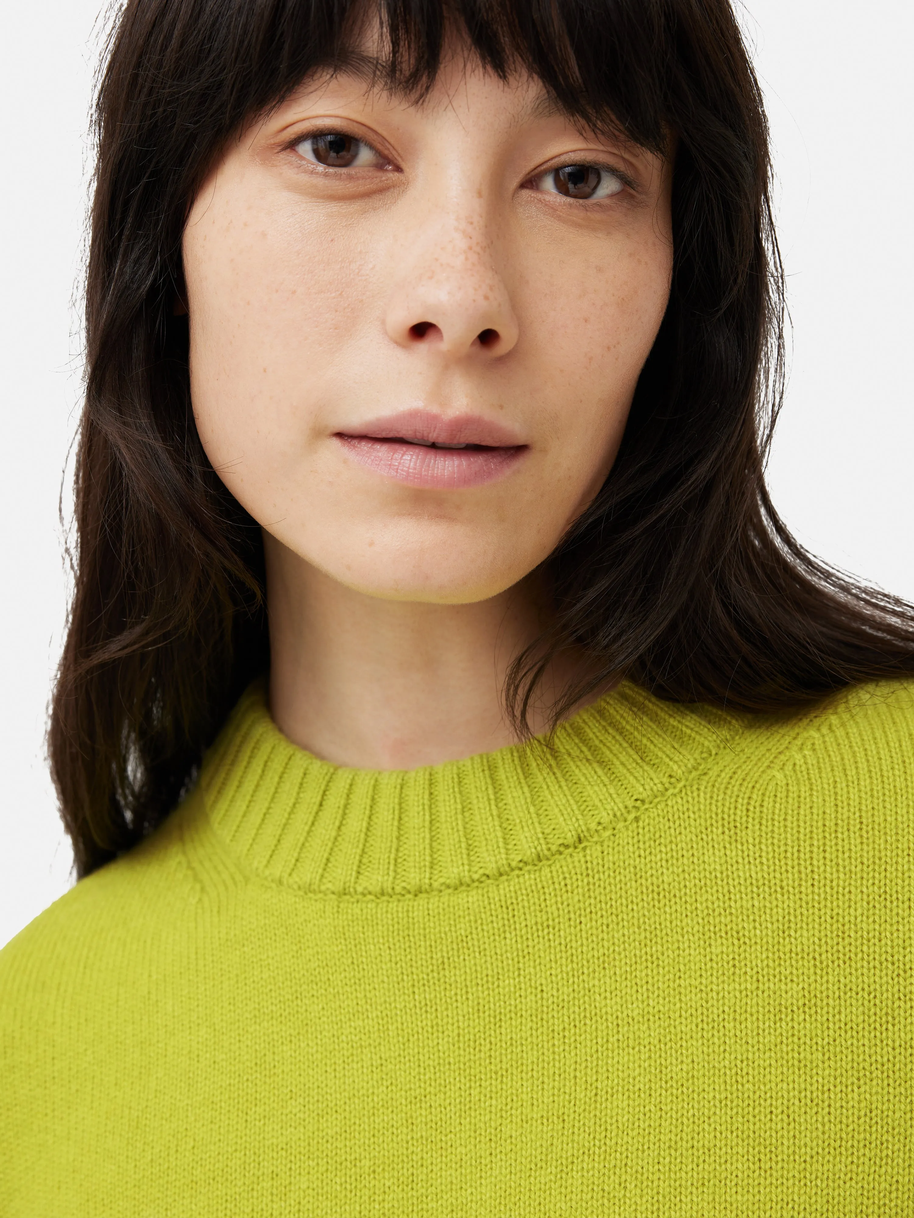 Compact Wool Cashmere Blend Jumper | Lime