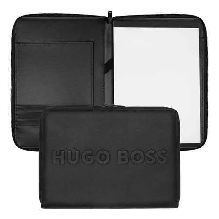 Conference Folder Zip A4 Label Black by Hugo Boss