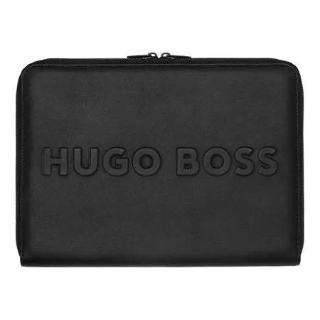 Conference Folder Zip A4 Label Black by Hugo Boss