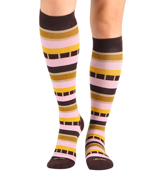 Cotton Everyday Compression Socks (15-20mmHg) - Textured Stripe - 3 Pack