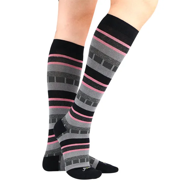 Cotton Everyday Compression Socks (15-20mmHg) - Textured Stripe - 3 Pack