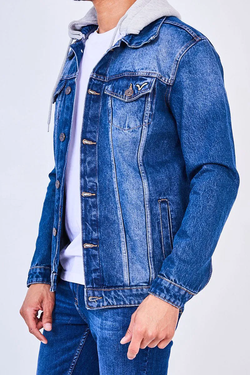 Cruise Hooded Denim Jacket - Tint Blue