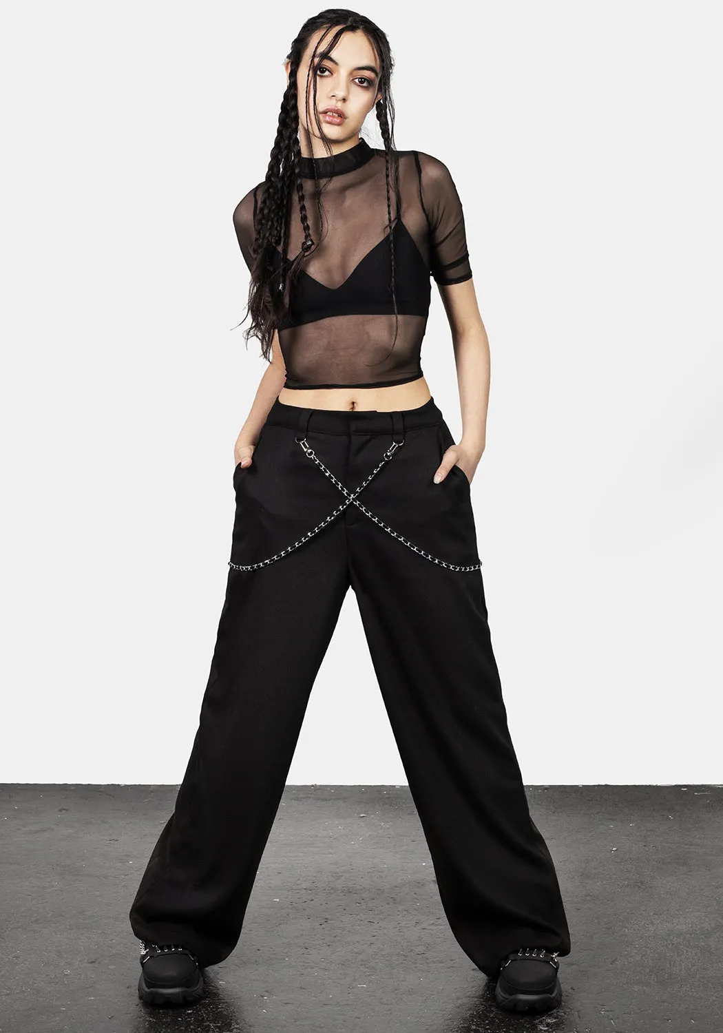 Descent Chain Wide Leg Trousers