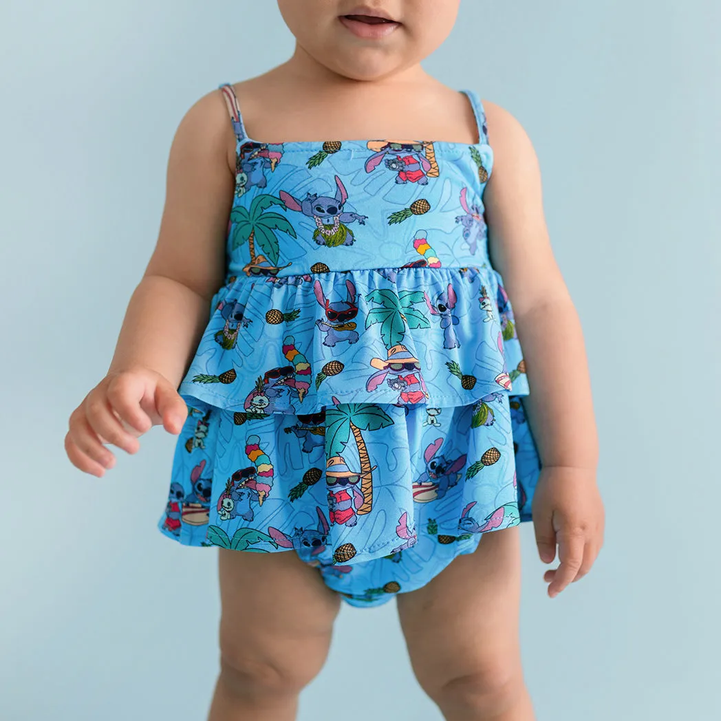 Disney Tropical Stitch Ruffled Bubble Romper