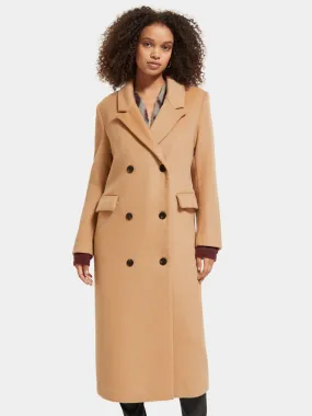 Double-breasted wool coat