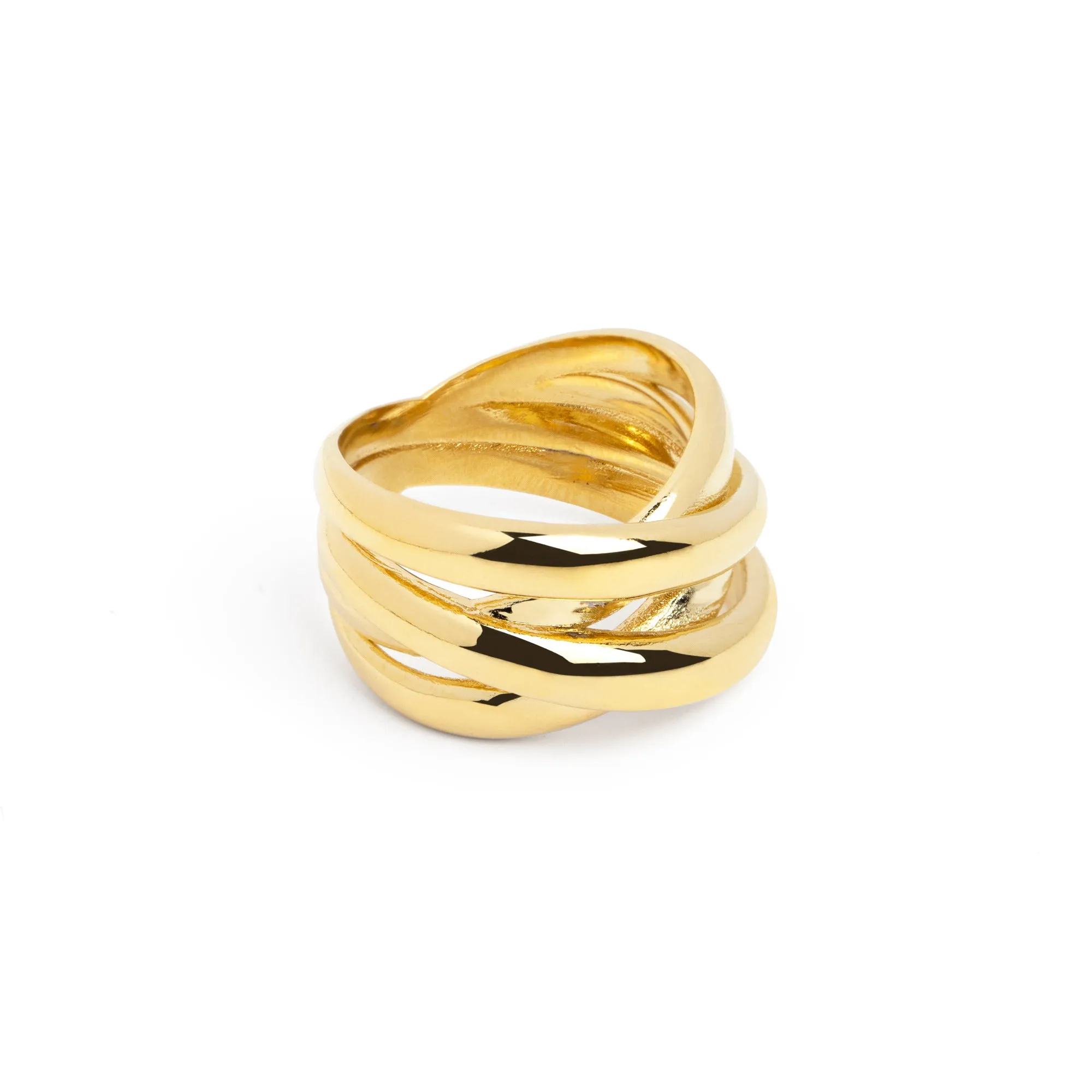 Double Cross Gold Ring