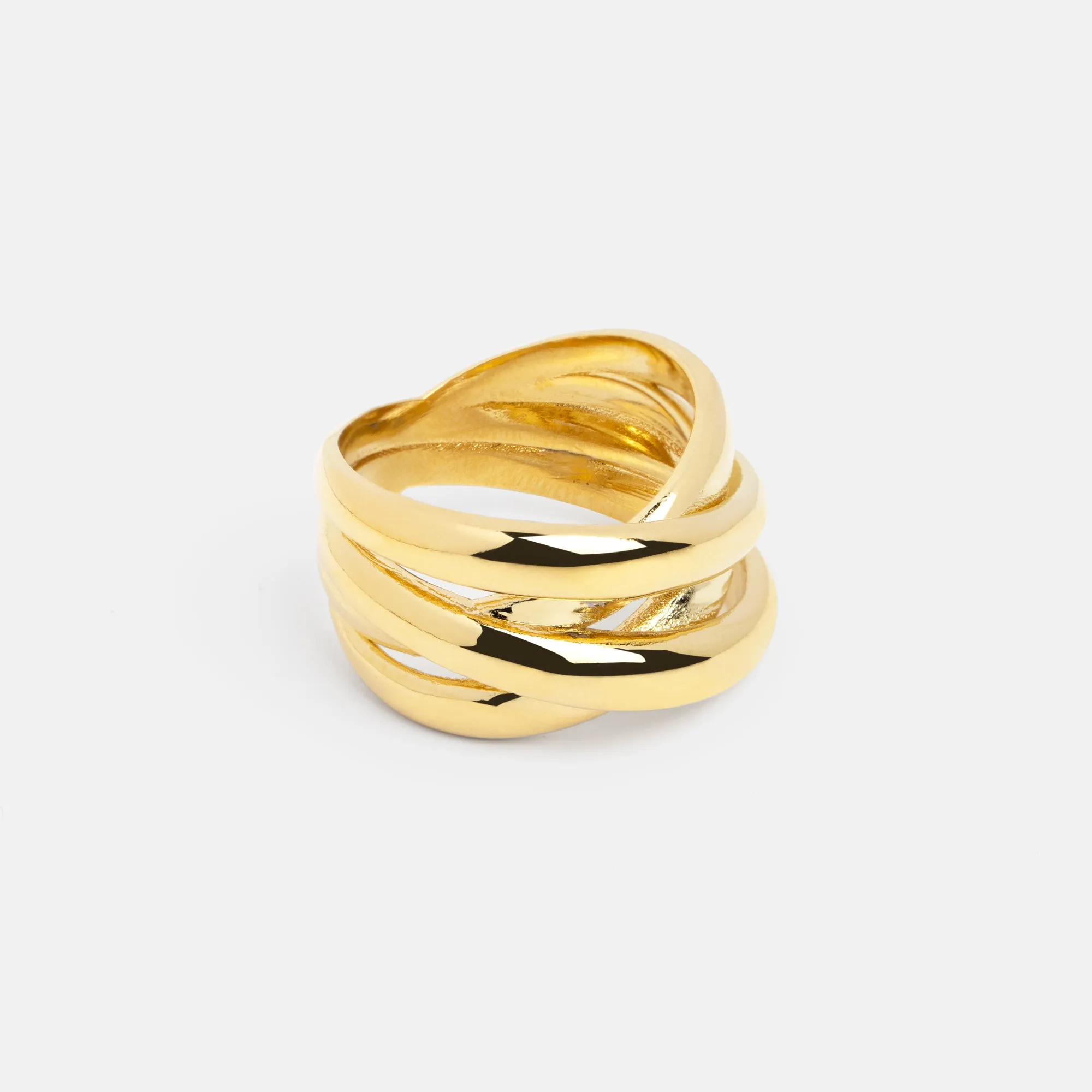 Double Cross Gold Ring