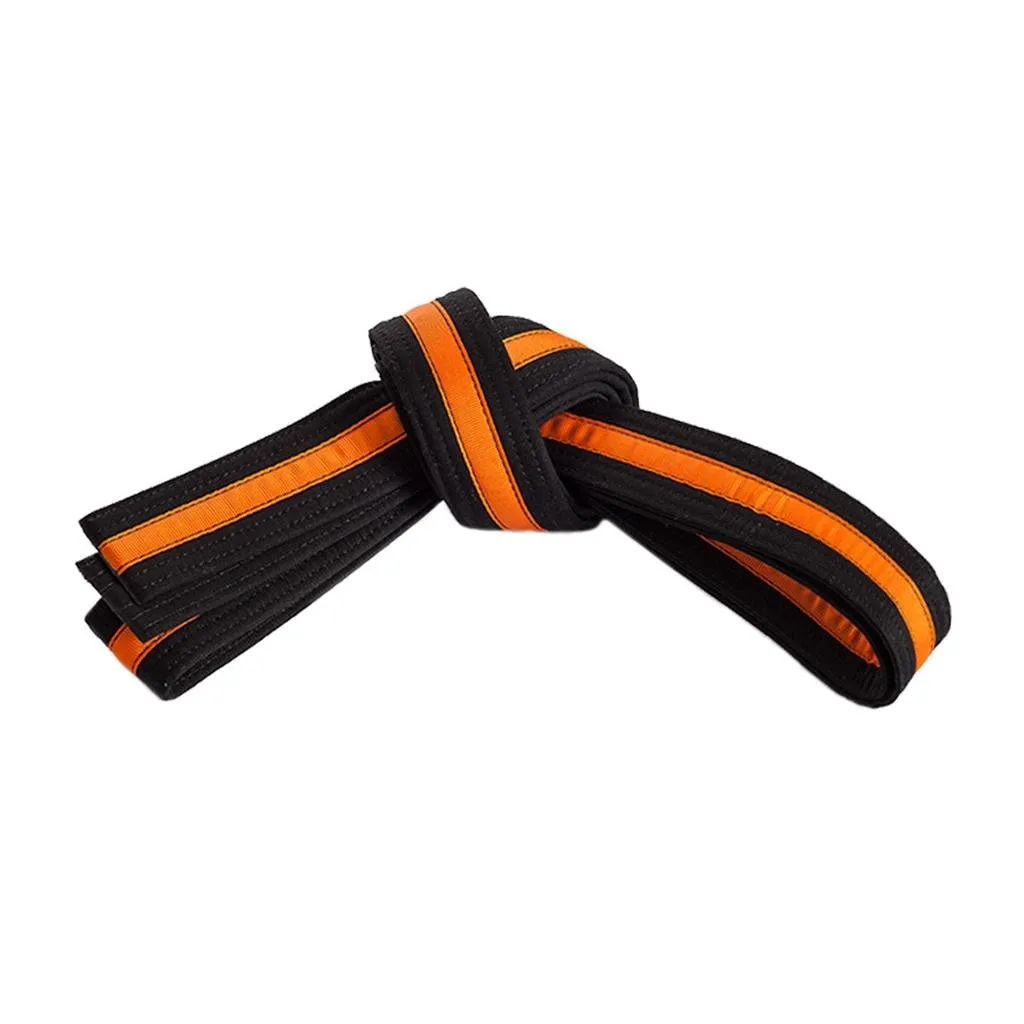 Double Wrap Striped Black Belt