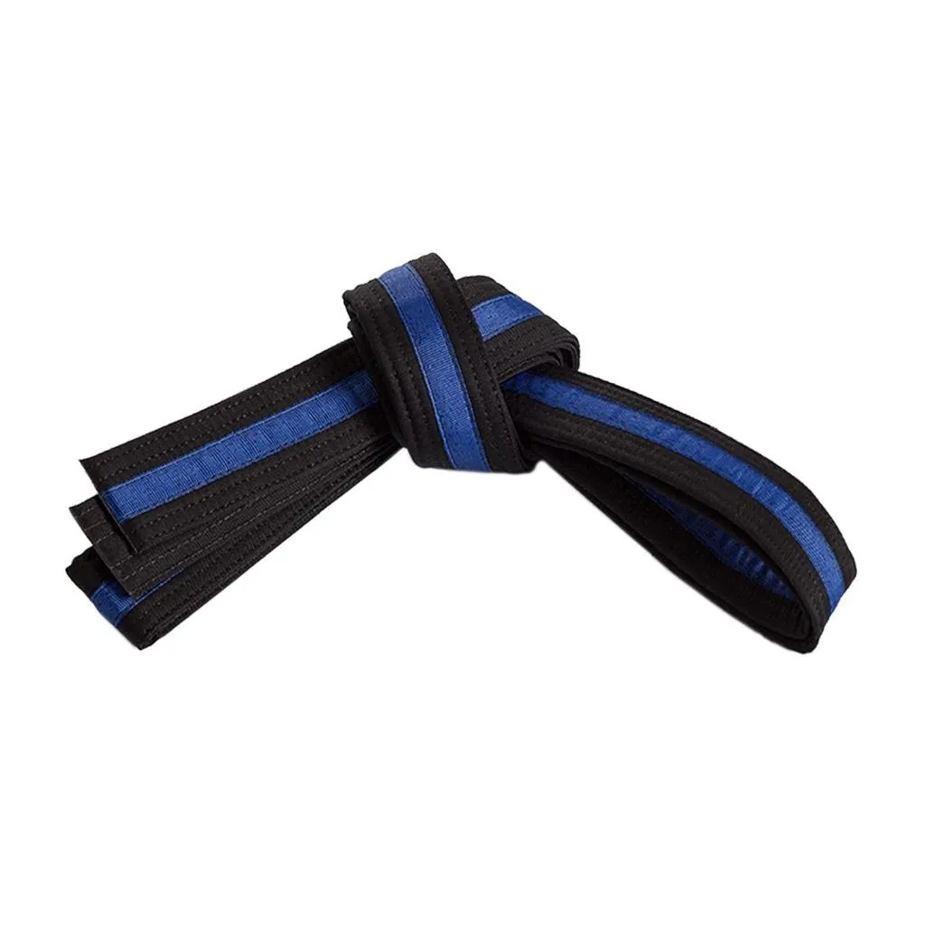 Double Wrap Striped Black Belt