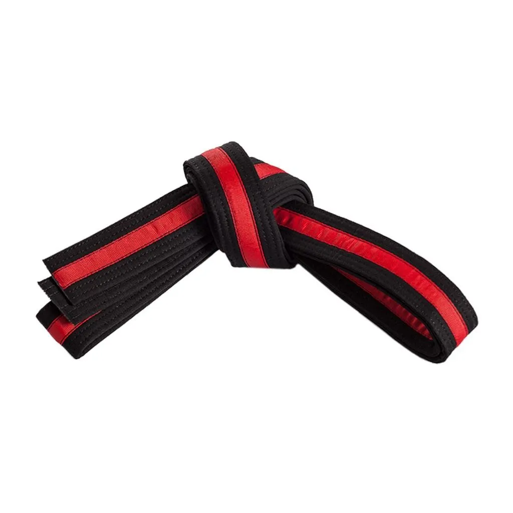 Double Wrap Striped Black Belt