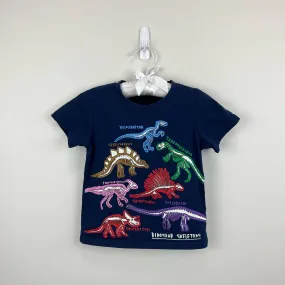 Educational Graphic T-Shirt Starboard Blue Dinosaur Skeletons 4T