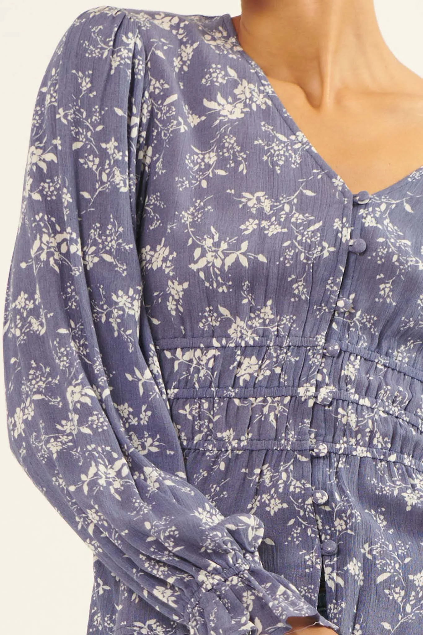 Effortless Elegance Floral Button-Front Top