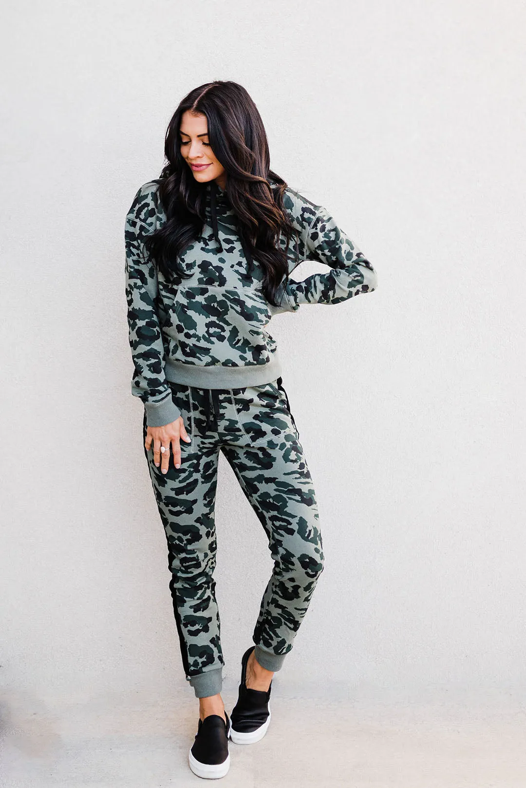 Everyday Essential Joggers- Moss Leopard